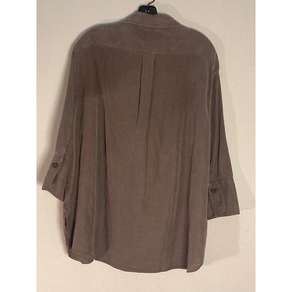 Zara Grey Relaxed Button-down Shirt Soft Lyocell Denim ~ Cool Girl Style ~ Sz L - Picture 4 of 6